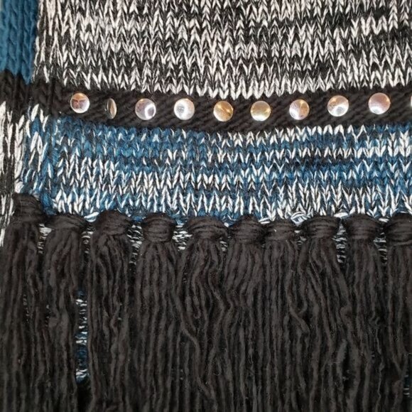 Michael Kors stripe stud embellished fringe scarf‎ - Picture 4 of 9